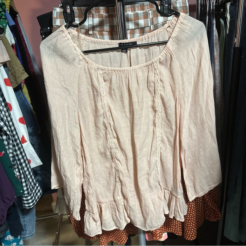 Zac & Rachel Light Pink Peasant Blouse